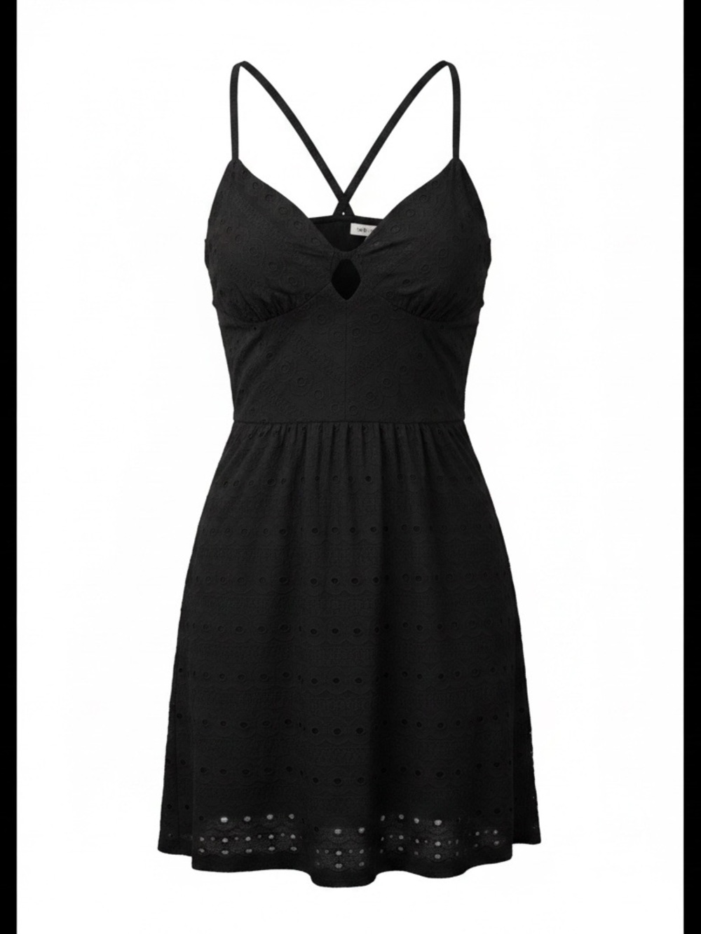 Guess Black Strappy Mini Dress with Crisscross Back